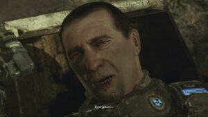 Gears of War 3 – Act 2: Marcus Fenix Talks with Chairman Richard Prescott Before He Dies Cutscene