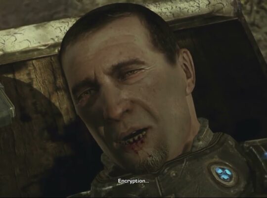 Gears of War 3 – Act 2: Marcus Fenix Talks with Chairman Richard Prescott Before He Dies Cutscene