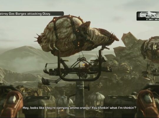 Gears of War 3 – Act 2: Destroy The Gas Barges Attacking Dizzy | Marcus, Dizzy Chat “Hangers On Ya!”