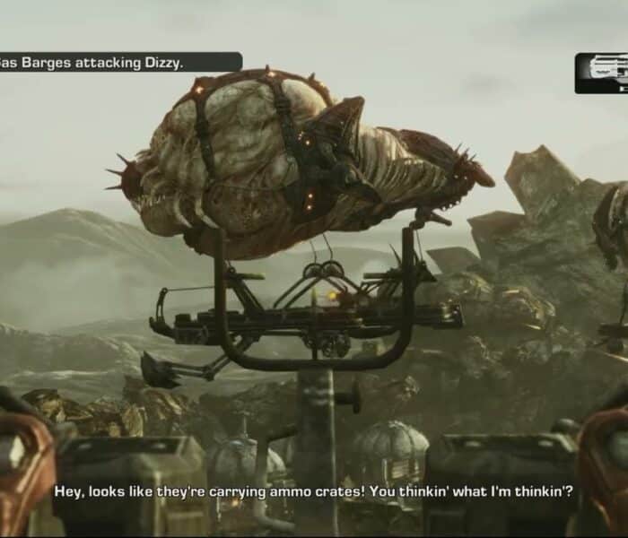 Gears of War 3 – Act 2: Destroy The Gas Barges Attacking Dizzy | Marcus, Dizzy Chat “Hangers On Ya!”