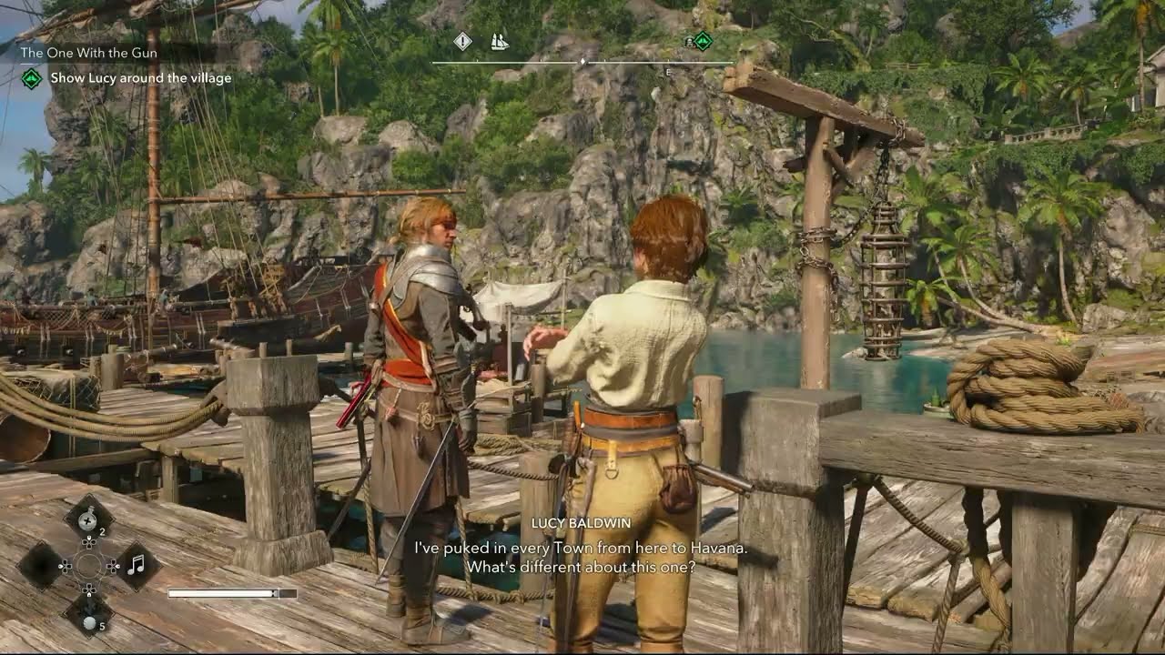 Assassin’s Creed Black Flag Resynced – The One With The Gun: Show Lucy Around The Village Gameplay