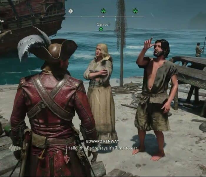 Assassin’s Creed Black Flag Resynced – A Second Chance: Tell The Villagers About The Meal Gameplay