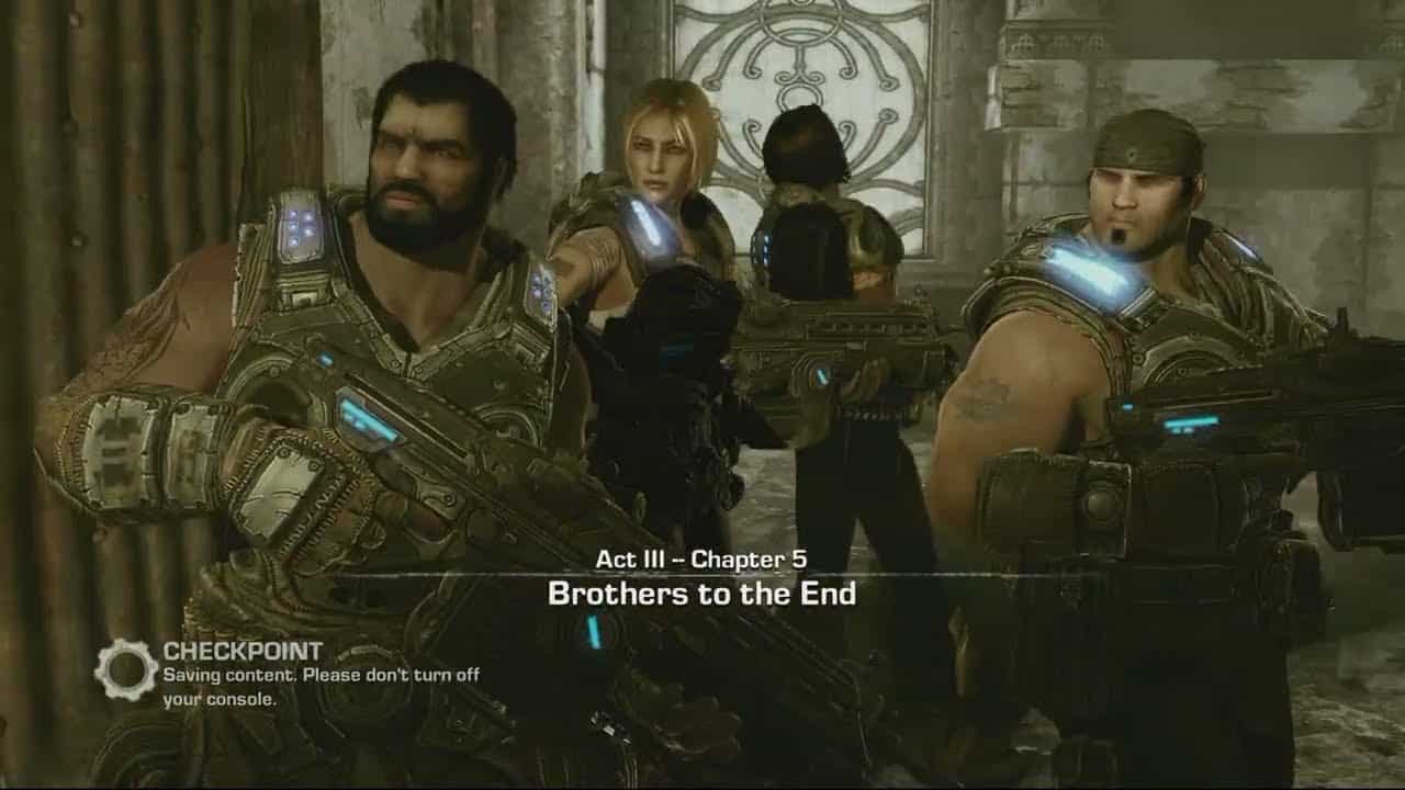 Gears of War 3 – Act 3: Talk with Stranded Man Cutscene | Slay Human Lambent | Search For Fuel Pump