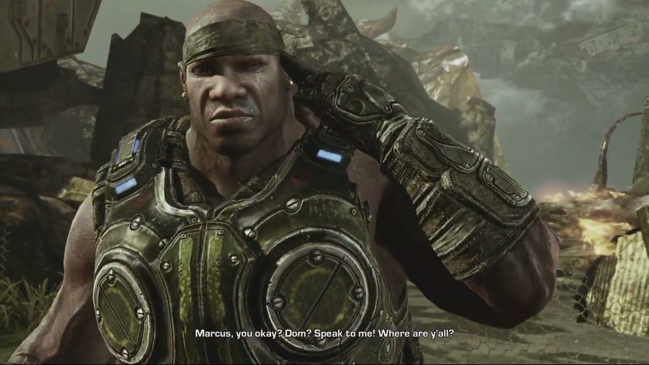 Gears of War 3 – Act 2 Chapter 1 Shipwreck: Cole Calls Marcus | Wild Ticker (Picks Up Weapons)