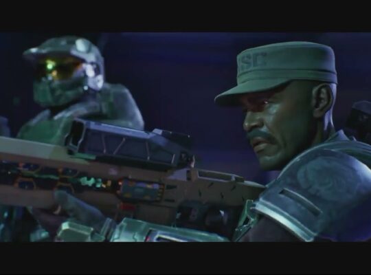 Halo Campaign Evolved – Heavy Burden: Avery Johnson Shoots Harmony on TV Cutscene | Master Chief