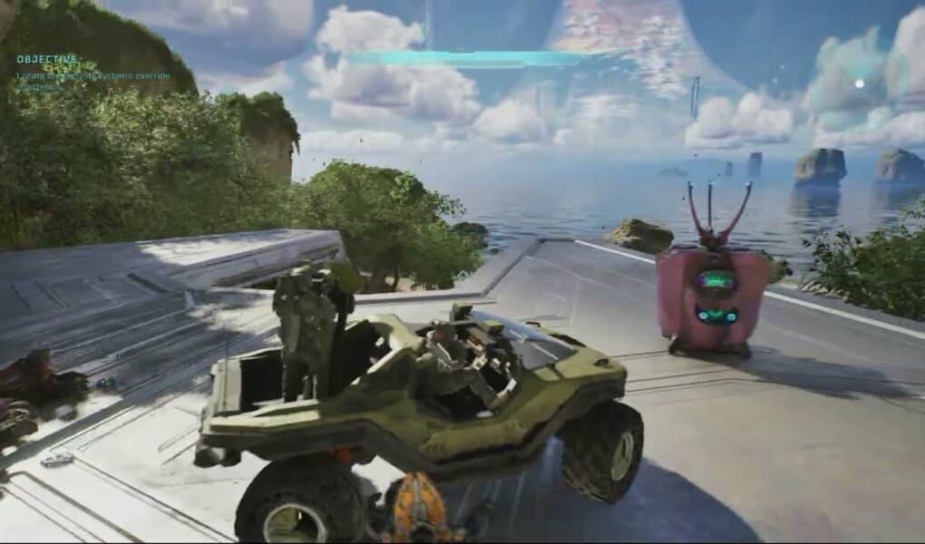 Halo Campaign Evolved – The Silent Cartographer: Find The Entrance To The Map Room: Warthog Gameplay
