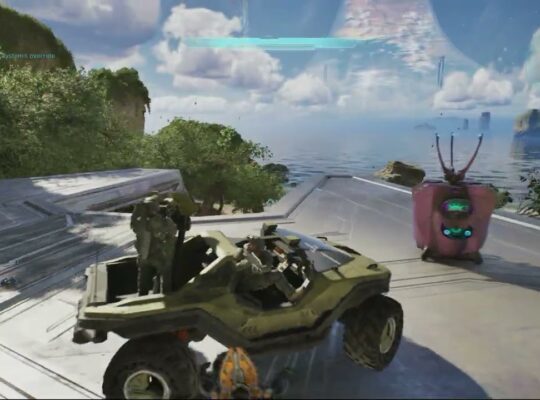 Halo Campaign Evolved – The Silent Cartographer: Find The Entrance To The Map Room: Warthog Gameplay