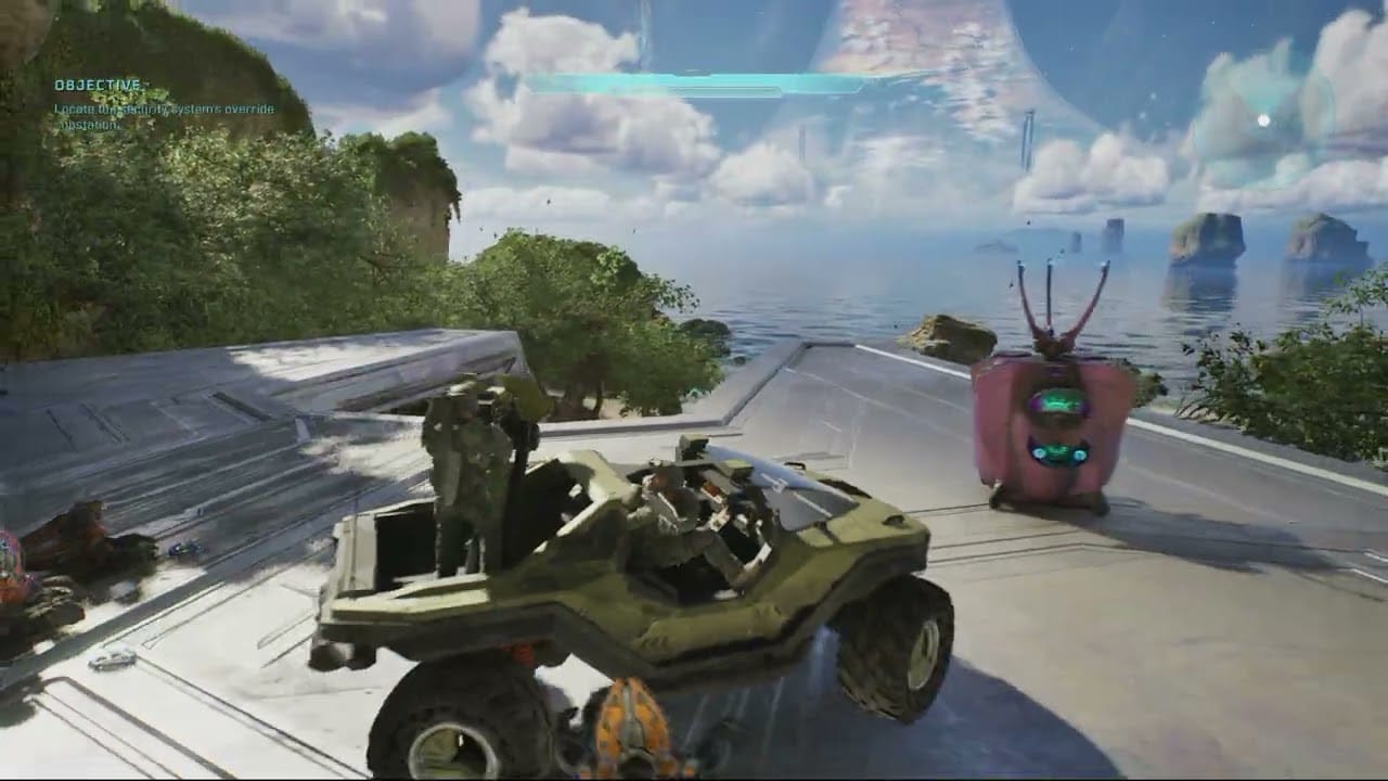 Halo Campaign Evolved – The Silent Cartographer: Find The Entrance To The Map Room: Warthog Gameplay