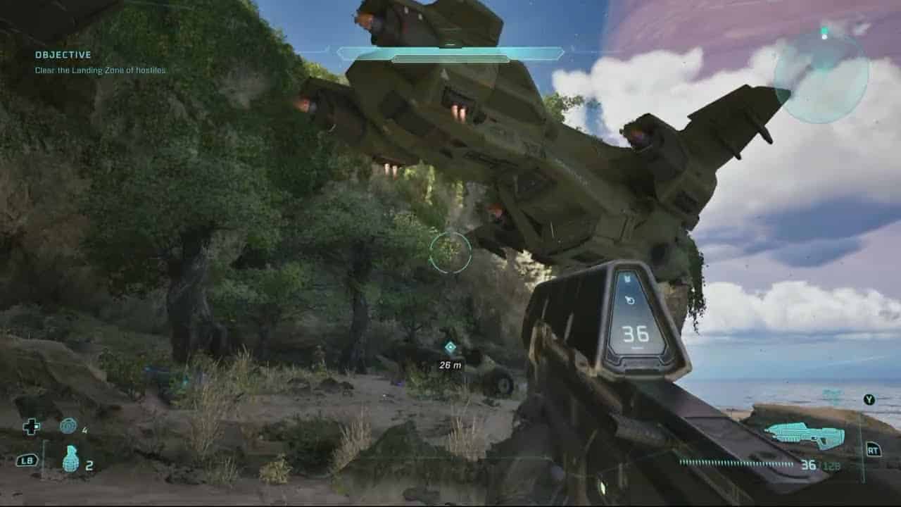 Halo Campaign Evolved – The Silent Cartographer: Clear The Landing Zone of Hostiles Gameplay
