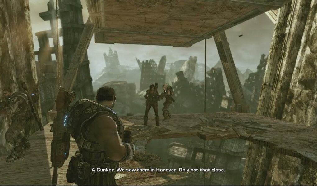 Gears of War 3 – Act 4: Get To The Lobby Car | Power Up Lobby | Defeat Former Humans | Elevator Ride