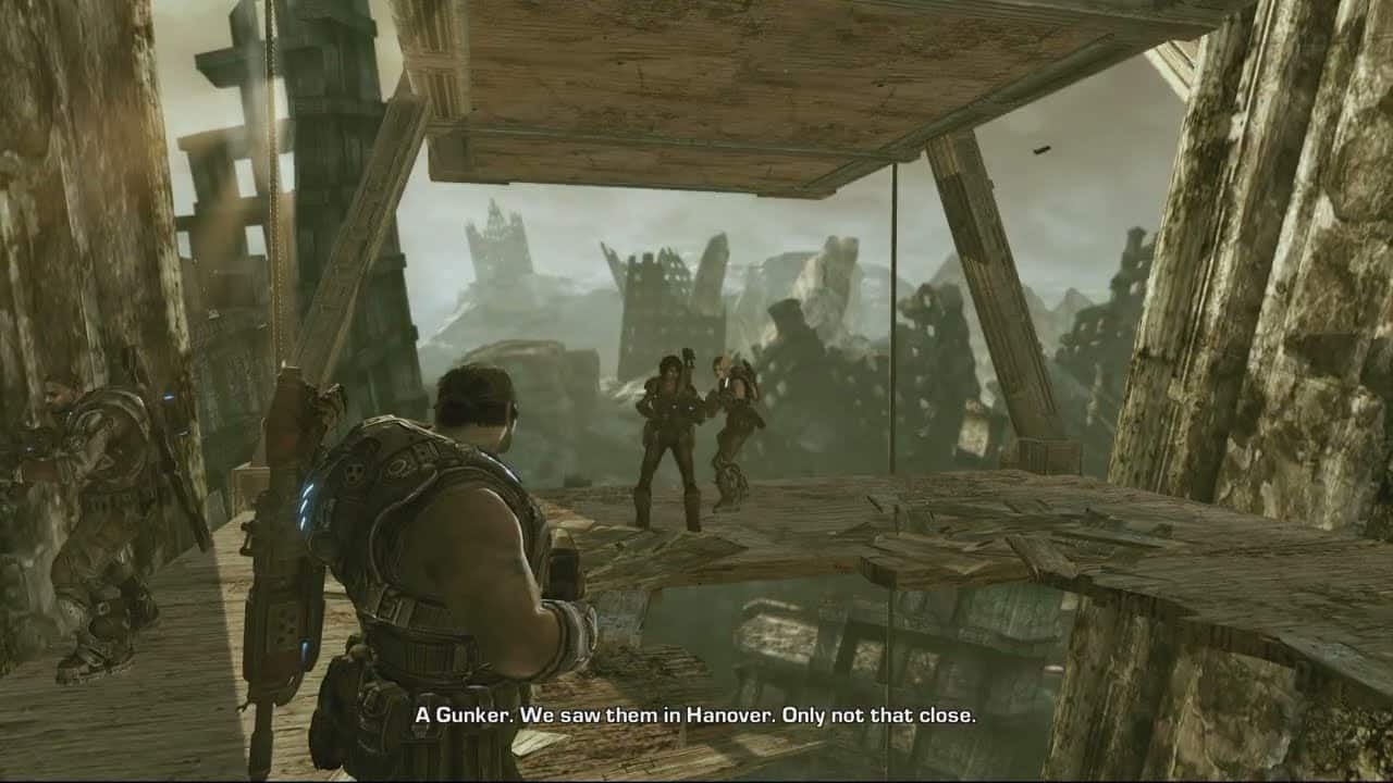 Gears of War 3 – Act 4: Get To The Lobby Car | Power Up Lobby | Defeat Former Humans | Elevator Ride