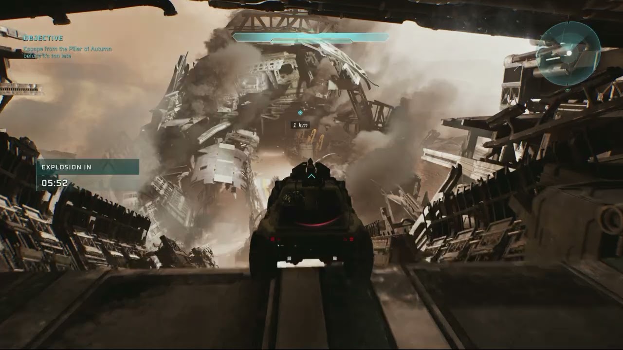 Halo Campaign Evolved – The Maw: Escape The Pillar of Autumn Warthog Action Set piece Sequence