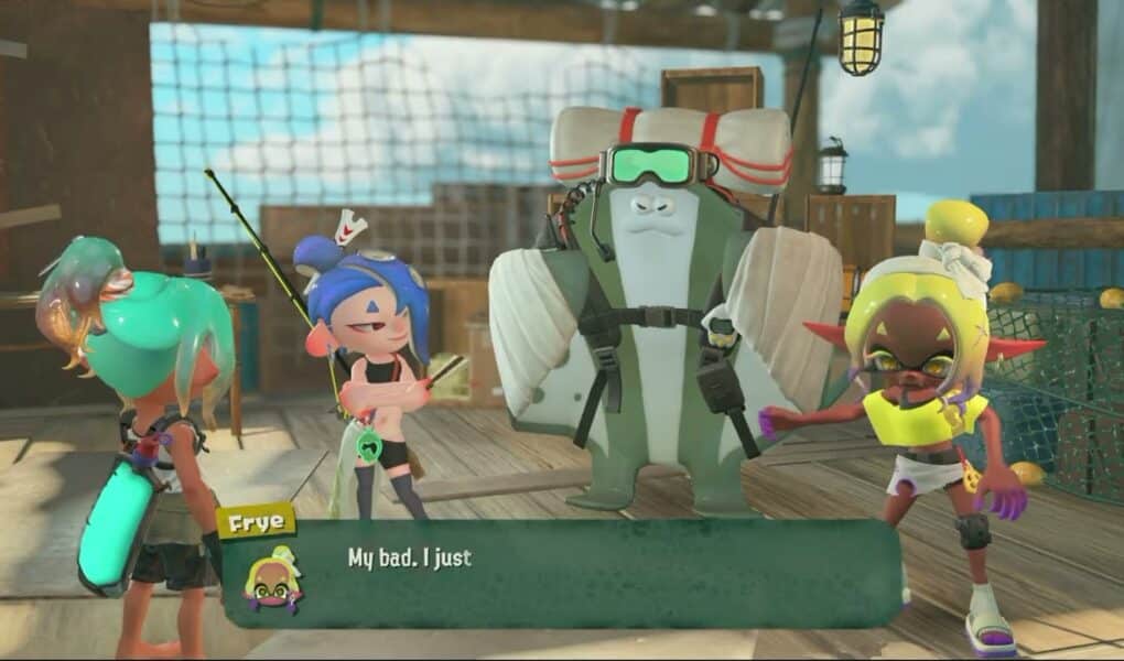 Splatoon Raiders – Hideout Ship: Day 31 Since Crash | Deep Cut’s Hideout Materials Plan Cutscene