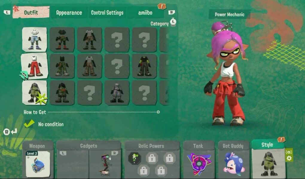 Splatoon Raiders – Hideout: “Relics Grant Special Relic Powers” Polyethlene Slosher | Change Outfits