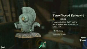 Splatoon Raiders – Ship Hideout: Two Fisted Salmonid Statue (Midair Jump)
