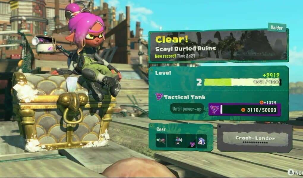 Splatoon Raiders – Scayl Buried Ruins: Spirhalite Islands Fog Clears Cutscene | Stats Clear