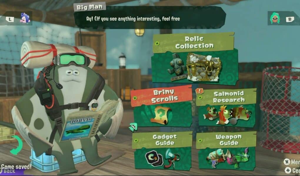 Splatoon Raiders – Hideout Ship: Big Man – Hoard: Briny Scrolls and Salmonid Research