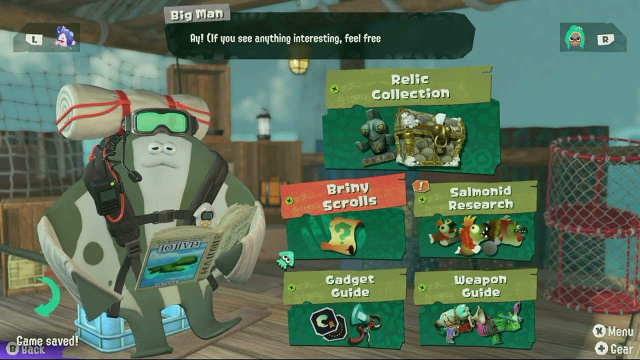 Splatoon Raiders – Hideout Ship: Big Man – Hoard: Briny Scrolls and Salmonid Research