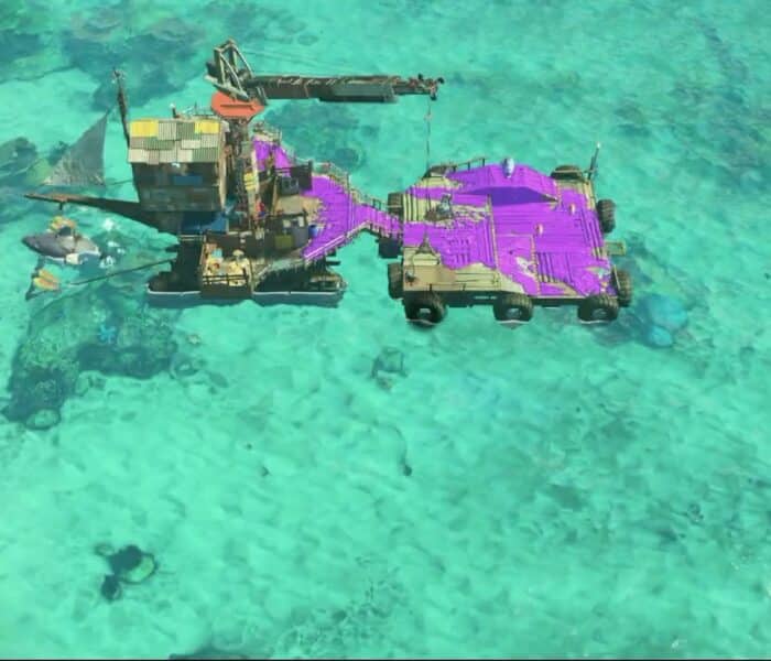 Splatoon Raiders – Hideout Ship: Operate Crane: Claw Grab a Crate (Spirhalite Shards)