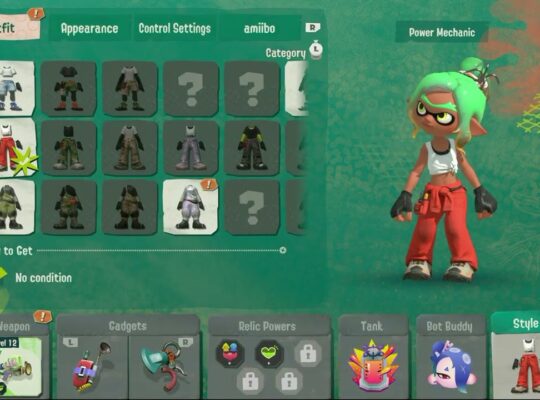Splatoon Raiders – Hideout Ship: Sparkle Prism Outfit Change Loadout: Weapon and Relics