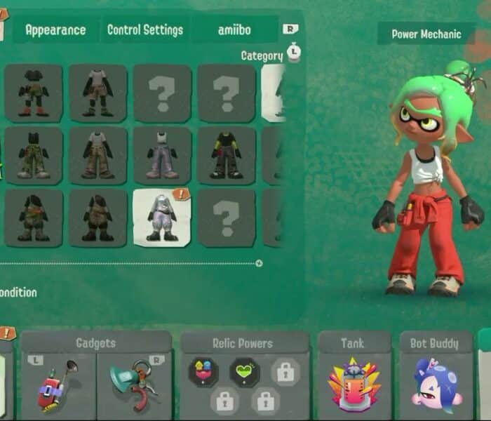 Splatoon Raiders – Hideout Ship: Sparkle Prism Outfit Change Loadout: Weapon and Relics