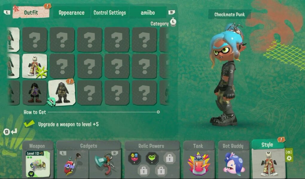 Splatoon Raiders – Hideout Ship: Checkmate Punk Outfit Appearance