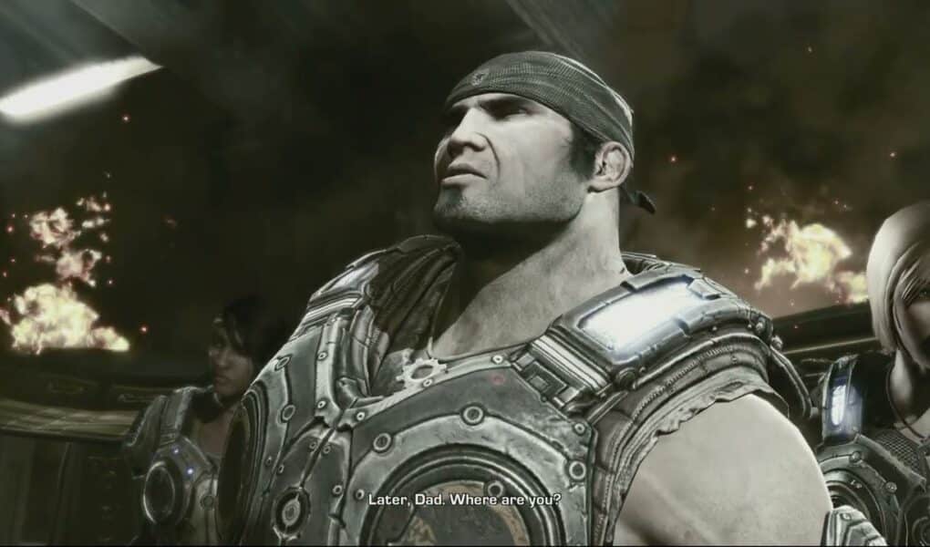 Gears of War 3 – Act 5: Marcus Fenix Talks with Father Adam Fenix After Years Have Past Cutscene