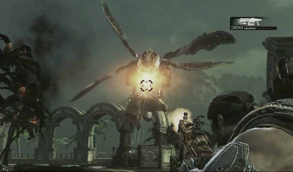 Gears of War 3 – Act 5 Reckoning: Azura Rooftop: Defeat Queen Myrrah’s Tempest with Hammer of Dawn