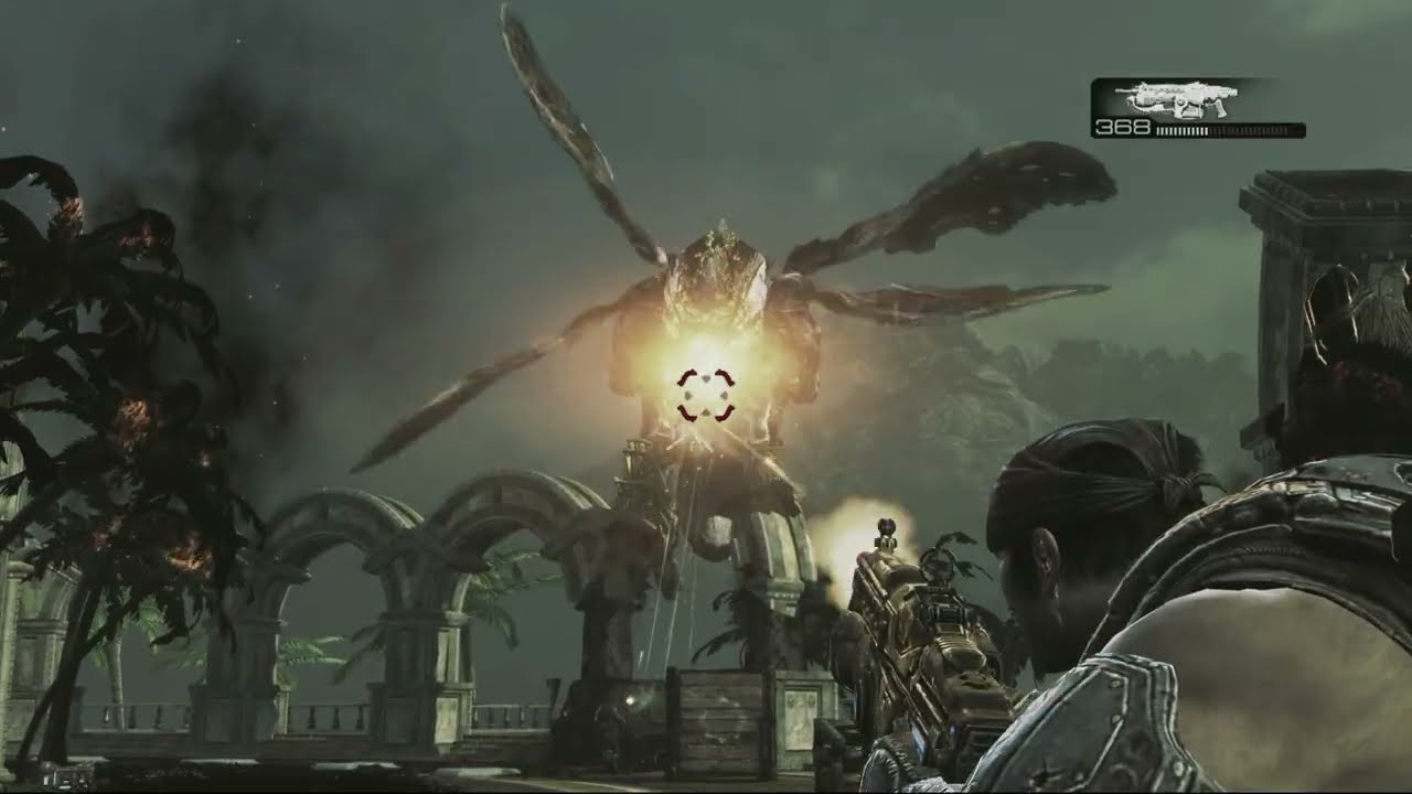 Gears of War 3 – Act 5 Reckoning: Azura Rooftop: Defeat Queen Myrrah’s Tempest with Hammer of Dawn