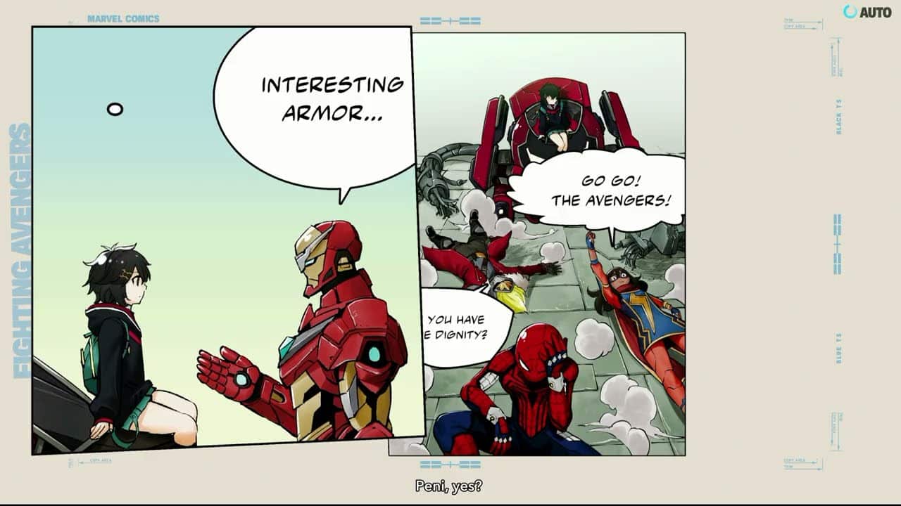 Marvel Tōkon: Fighting Souls – Fighting Avengers: Tony Stark Talks with Peni Parker Cutscene