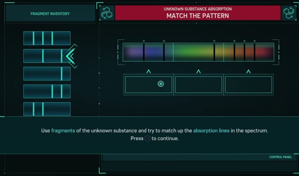 Marvel’s Spider Man – My OTHER Job: Work at Spectrograph Station: Match The Patterns Puzzle
