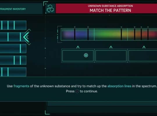 Marvel’s Spider Man – My OTHER Job: Work at Spectrograph Station: Match The Patterns Puzzle
