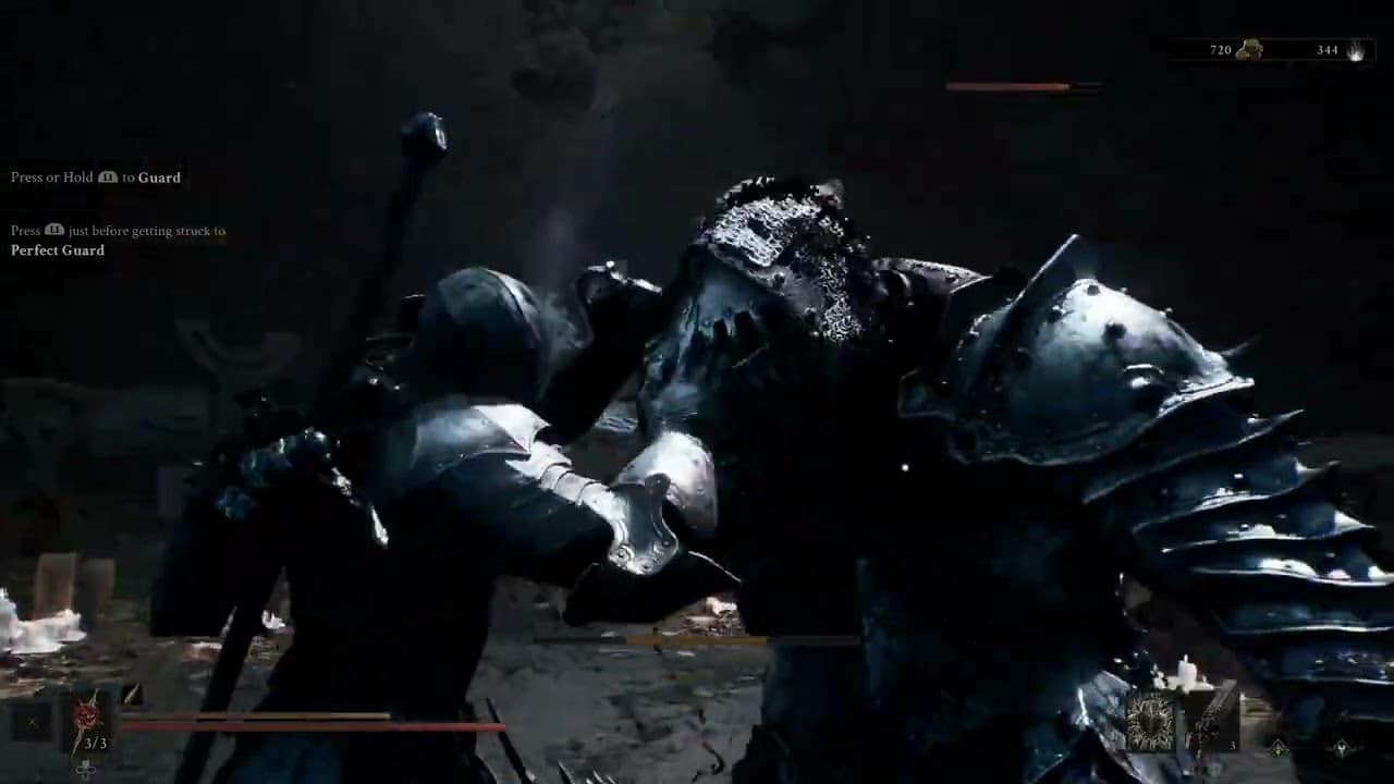 Mortal Shell 2 – Prologue: Guard Tutorials (Perfect Guard) Fight Brigand Cleaver Gameplay