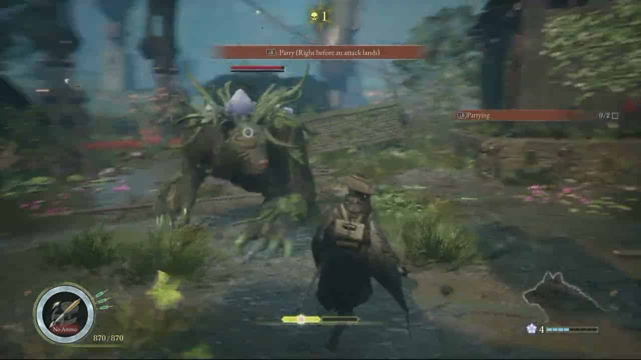 Beast of Reincarnation – Chapter 1: Parrying Tutorial Gameplay (Restores FP) Use Koo’s Bloom Arts