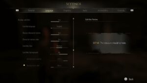 Resonance: A Plague Tale Legacy – Xbox Series X Default Settings: General, Graphics, Accessibility