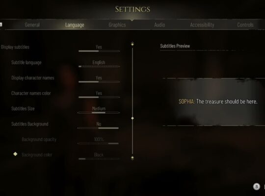 Resonance: A Plague Tale Legacy – Xbox Series X Default Settings: General, Graphics, Accessibility