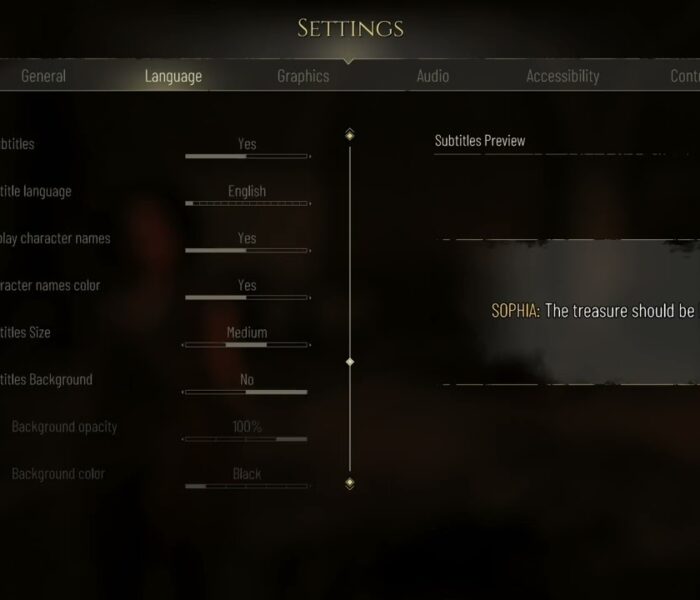 Resonance: A Plague Tale Legacy – Xbox Series X Default Settings: General, Graphics, Accessibility