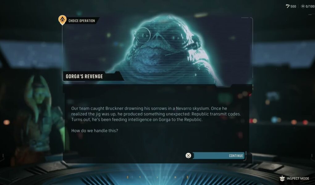 Star Wars Zero Company – The Den: The Holotable: Operations | Launch Gorga’s Revenge Choose Approach