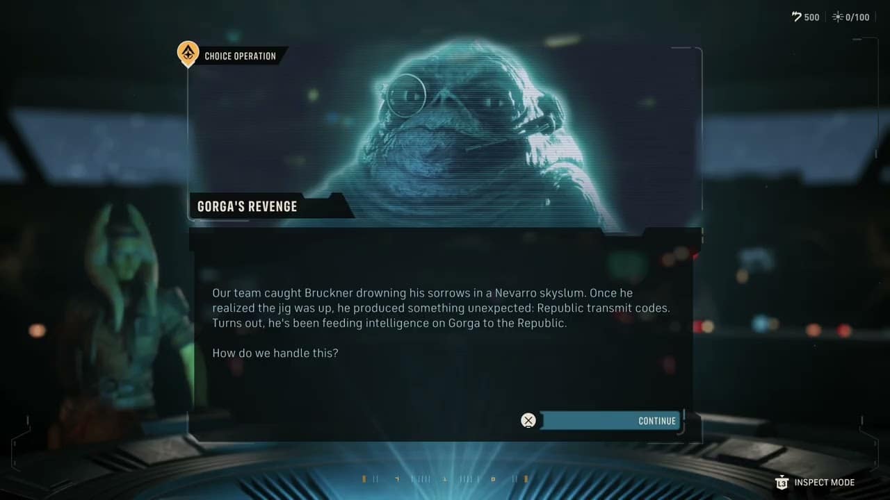 Star Wars Zero Company – The Den: The Holotable: Operations | Launch Gorga’s Revenge Choose Approach