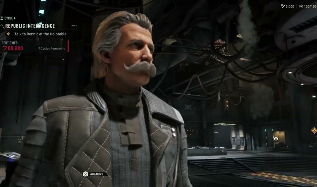 Star Wars Zero Company – The Den Cycle 4: Talk To Bennic Halloren at The Holotable Cutscene