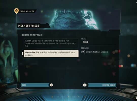 Star Wars Zero Company – The Den Cycle 3: Holotable: Unlock Tactical Mission – Pick Your Poison