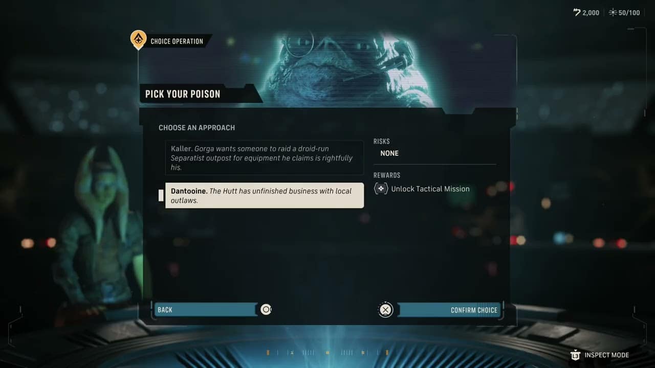 Star Wars Zero Company – The Den Cycle 3: Holotable: Unlock Tactical Mission – Pick Your Poison