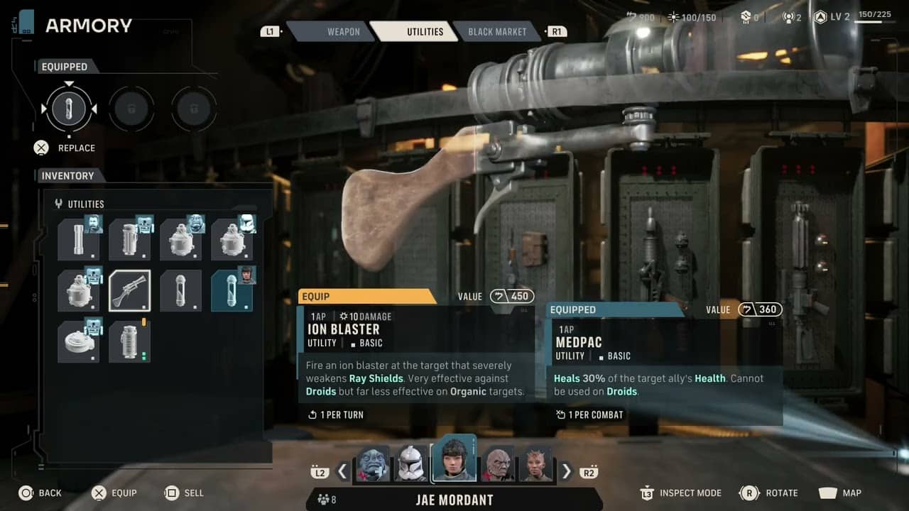 Star Wars Zero Company – Cycle 6 The Den: Purchase Ion Blaster For Jae | Fire Bomb MK 2 For Hawks