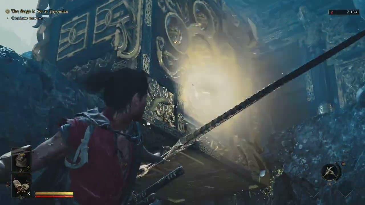 Onimusha: WoTS – The Stage Is Set at Kiyomizu: Continue Onward: Use Oni Vision | Reach Spirit Mirror