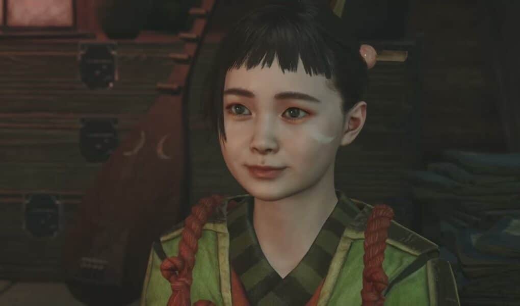 Onimusha: WoTS – Patching Up The Pouch: Speak with Okuni Cutscene “That Hozuki Pouch I Gave You”