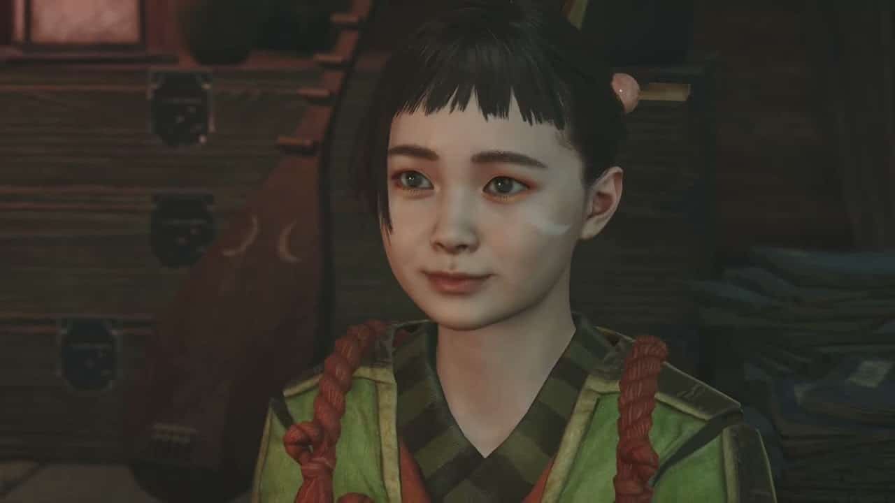 Onimusha: WoTS – Patching Up The Pouch: Speak with Okuni Cutscene “That Hozuki Pouch I Gave You”