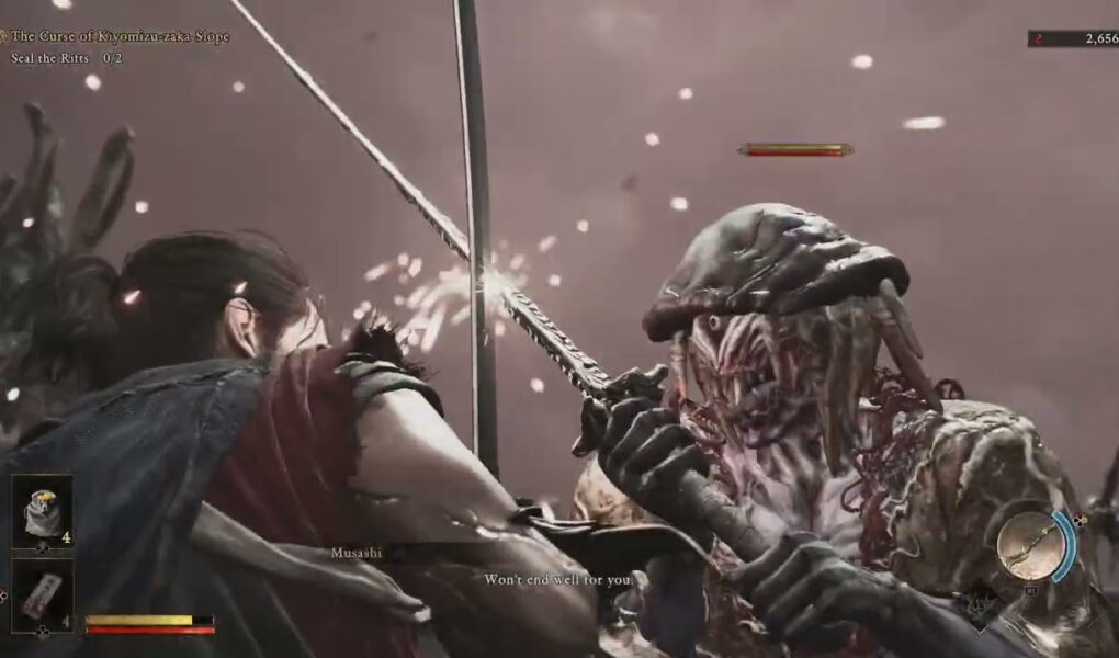 Onimusha: WoTS – The Curse of Kiyomizu zaka: Destroy 2/2 Malice Plants Gameplay