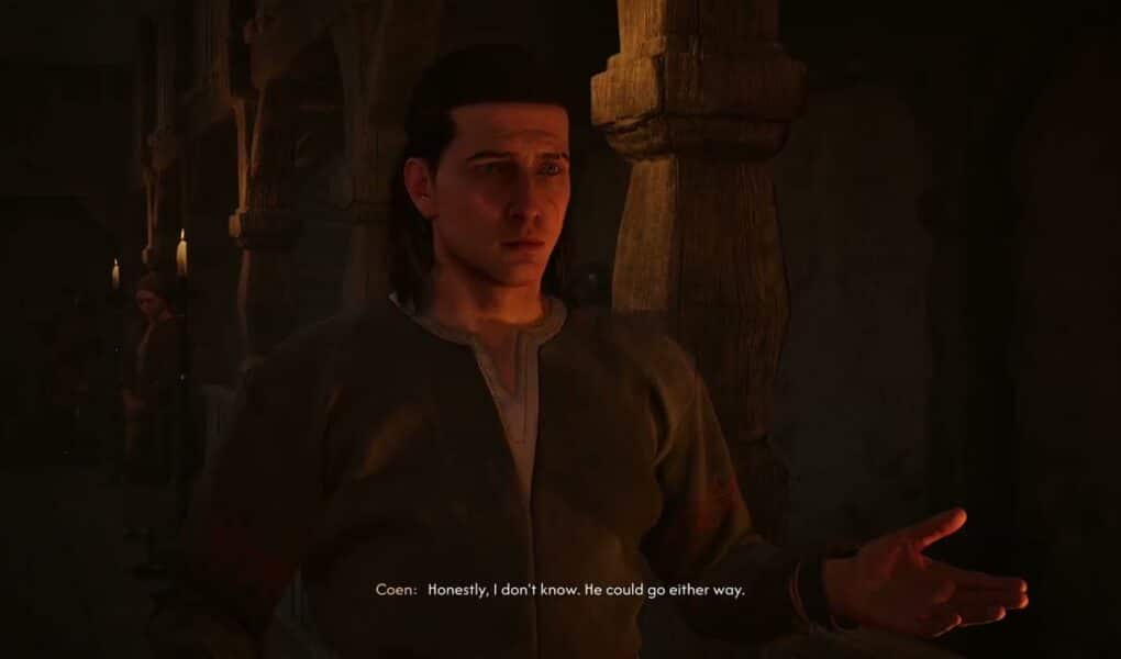 The Blood of Dawnwalker – Sacred Covenant: Go To Mass: Talk To Pieter and Vladimir (Choices)