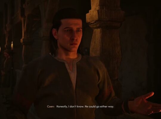 The Blood of Dawnwalker – Sacred Covenant: Go To Mass: Talk To Pieter and Vladimir (Choices)