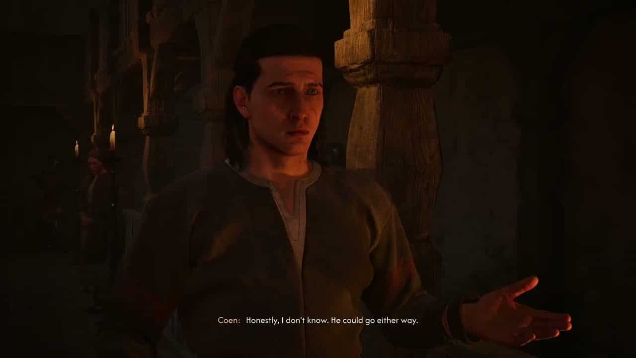 The Blood of Dawnwalker – Sacred Covenant: Go To Mass: Talk To Pieter and Vladimir (Choices)
